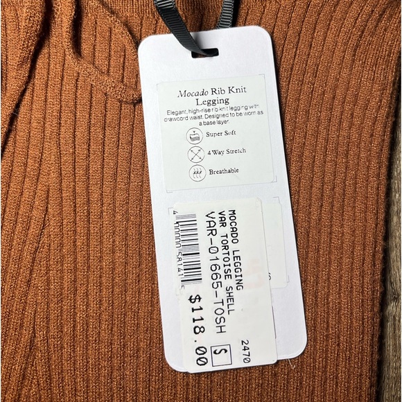 VARLEY NWT Macado Rib Knit Legging in Tortoise Shell Size Small - Picture 4 of 7